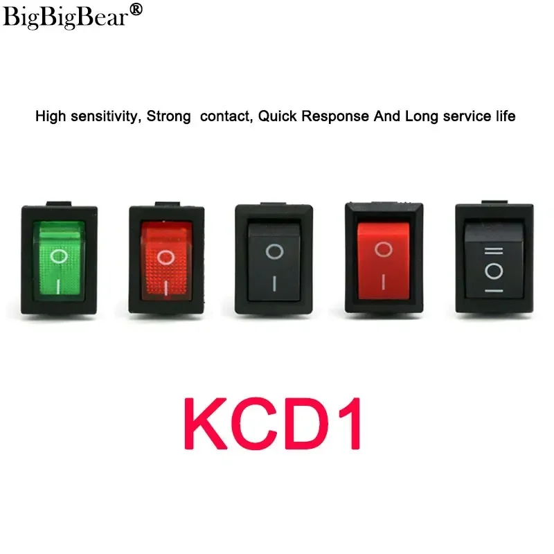 1/5Pcs KCD1 Series Boat Car Rocker Switch 2/3/4/6 Pin 2/3 Position Power Switches 6A/250V 10A/125V AC 15mm x 21mm