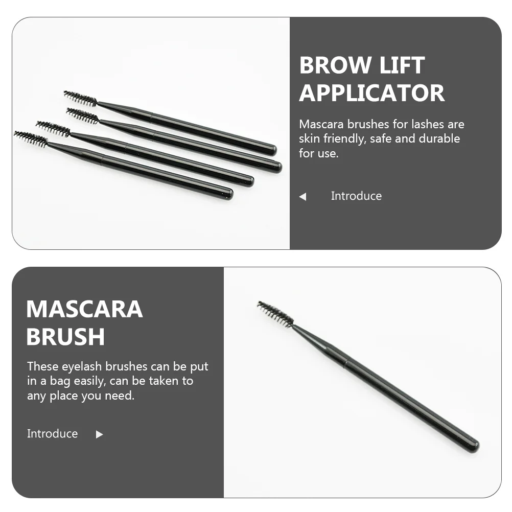 4Pcs Eyelash Brushes Micro Lash Combs for Eyebrow and Mascara Application Portable Storage Pouch Lightweight Easy to Use Natural