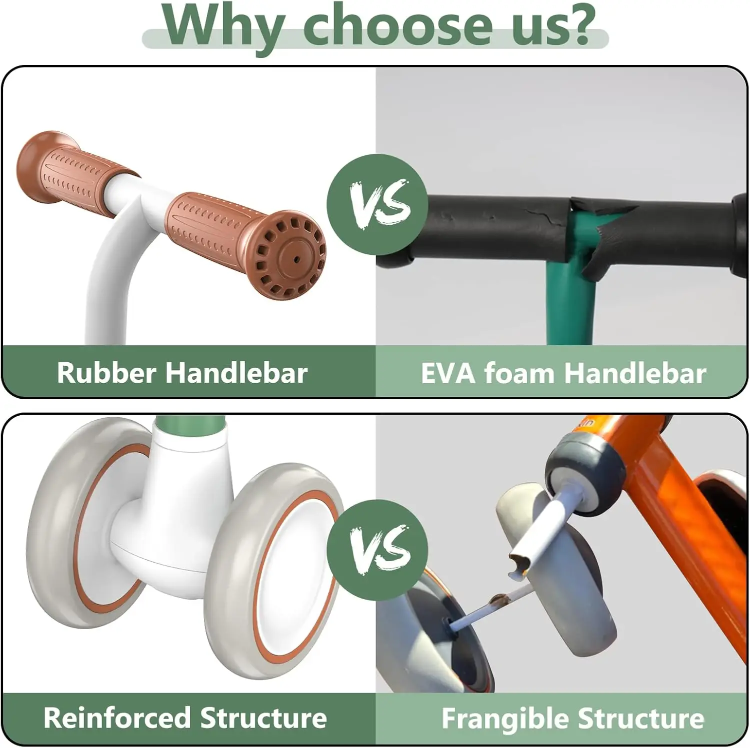 Vélo d'Équilibre pour Bébé Garçon et Fille de 1, 2 et 3 Ans, Bicyclette à 4 Roues avec Siège Réglable, Cadeau de Premier Anniversaire pour Nourrisson