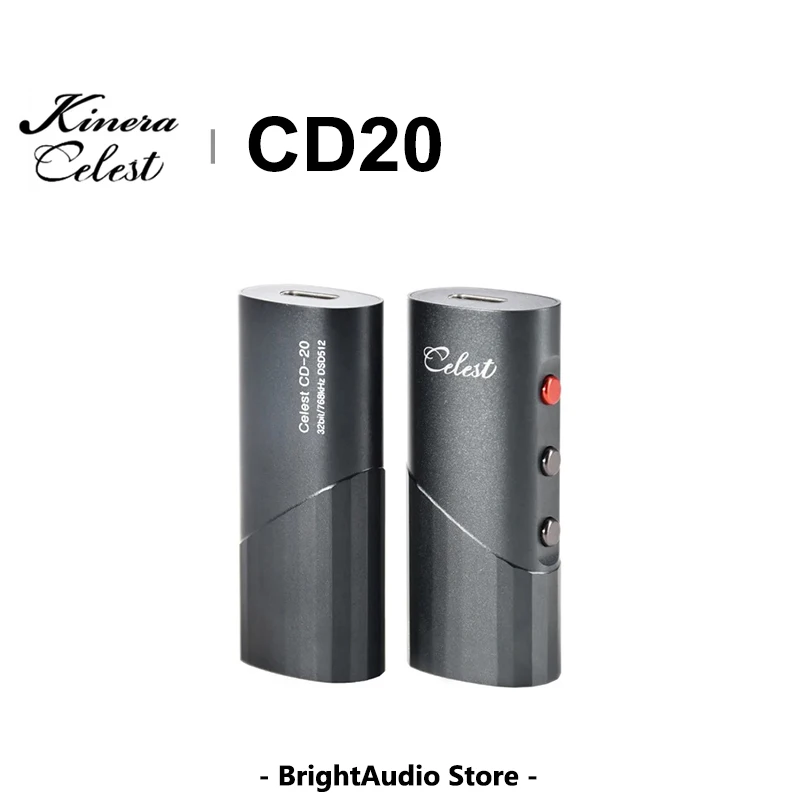 

KINERA Celest CD20 Protable USB DAC AMP Headphone Amplifier ES9039Q2M PCM768 DSD512 Decoder 3.5mm＋4.5mm Output CD-20