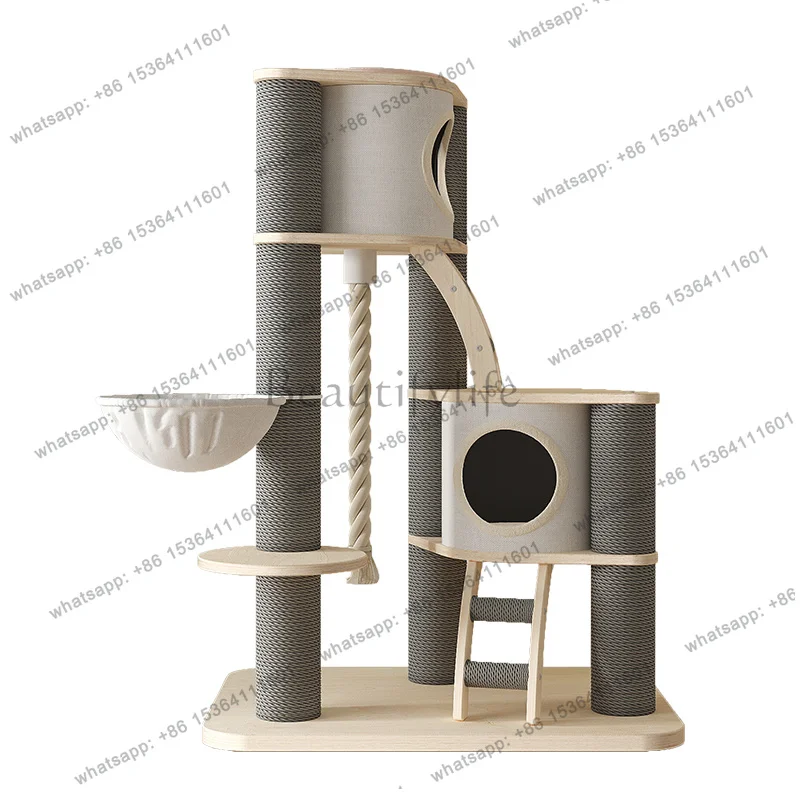 Rascador de Madera de Lujo para Gatos, Diseño Moderno y Sencillo, Torre para Gatos, Productos para Mascotas, Tapis Griffoir Chat FYCT