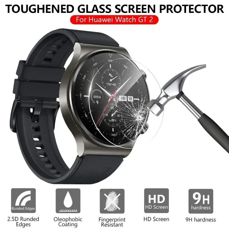 9H Hardness Tempered Glass Smartwatch Screen Protector for Huawei GT 2 3 Pro 46mm Runner Explosion-Proof Protective Films