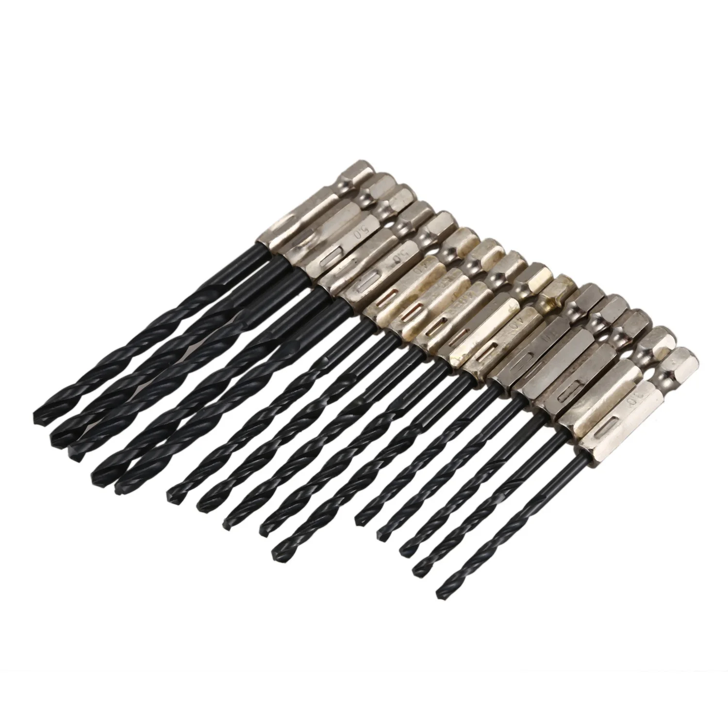 New 15 pcs High Speed Steel Titanium Coated Drill Bits Set 3 4 5 mm Hex Shank