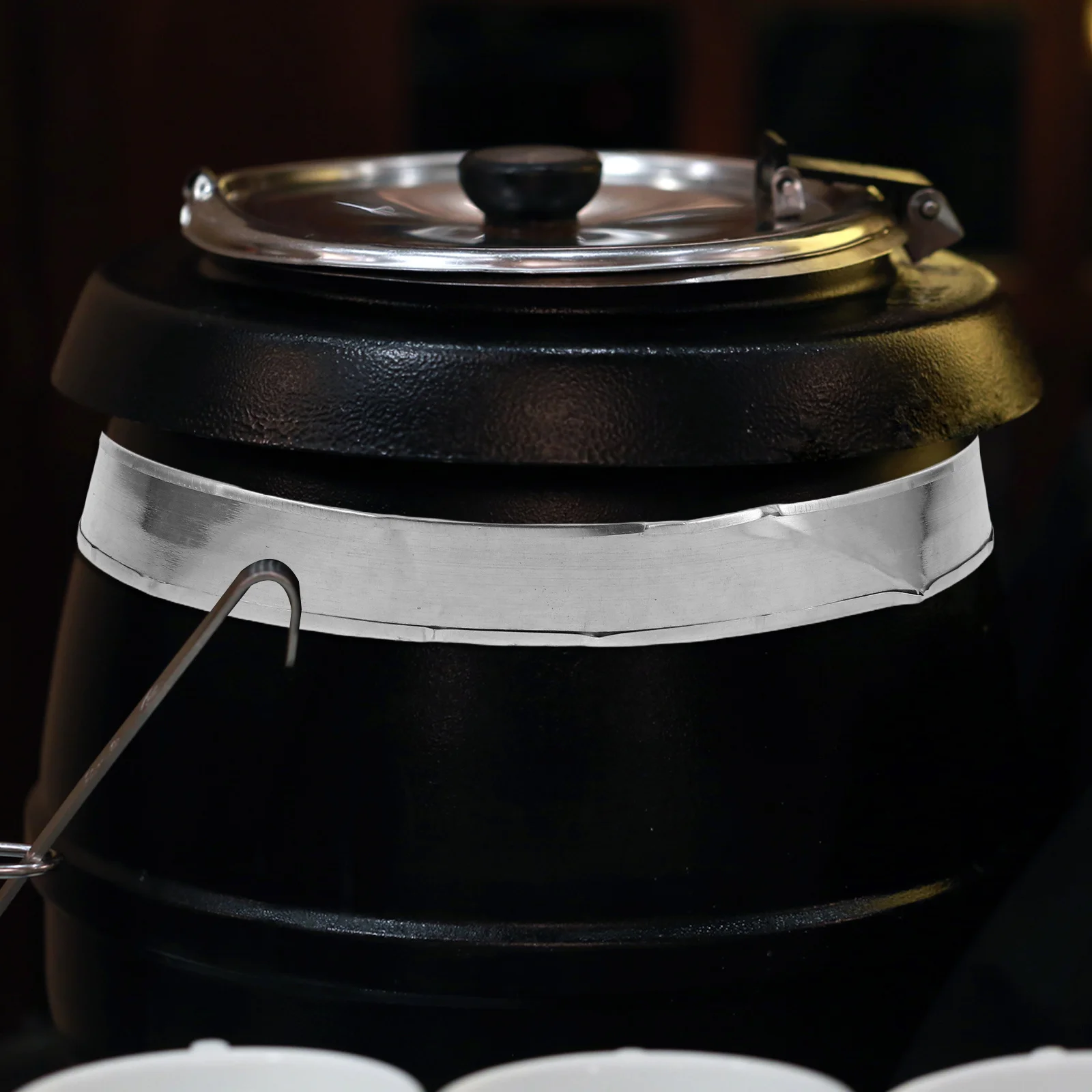 

Commercial Electric Soup Kettle Heating Ring for Food Warmer Container Stainless Steel Belt Buffet Party Server Replacement