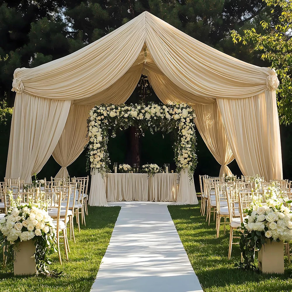 1 Stück Faltenfreier Hintergrundvorhang für Hochzeit, Brautparty, Babyparty, Foto, Bühnenhintergrund, Stoffdekoration für Geburtstagsfeiern – Detail 15