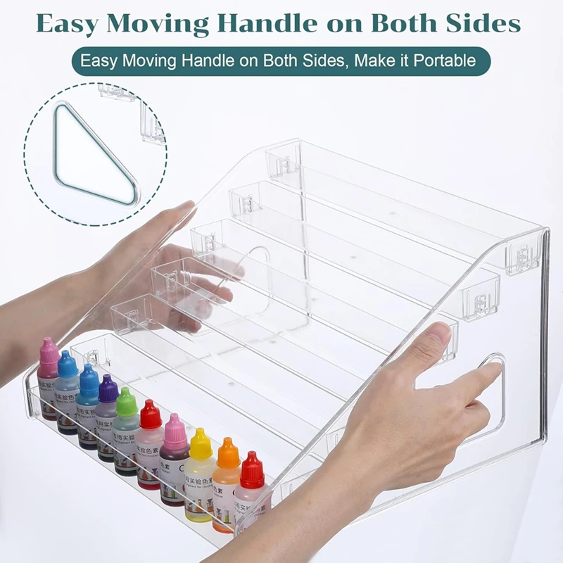 Clear Acrylic Paint Organizer (7 Tier),Paint Bottle Organizer,Acrylic Paint Storage Organizer,Craft Paint Organizer Rack-A51M