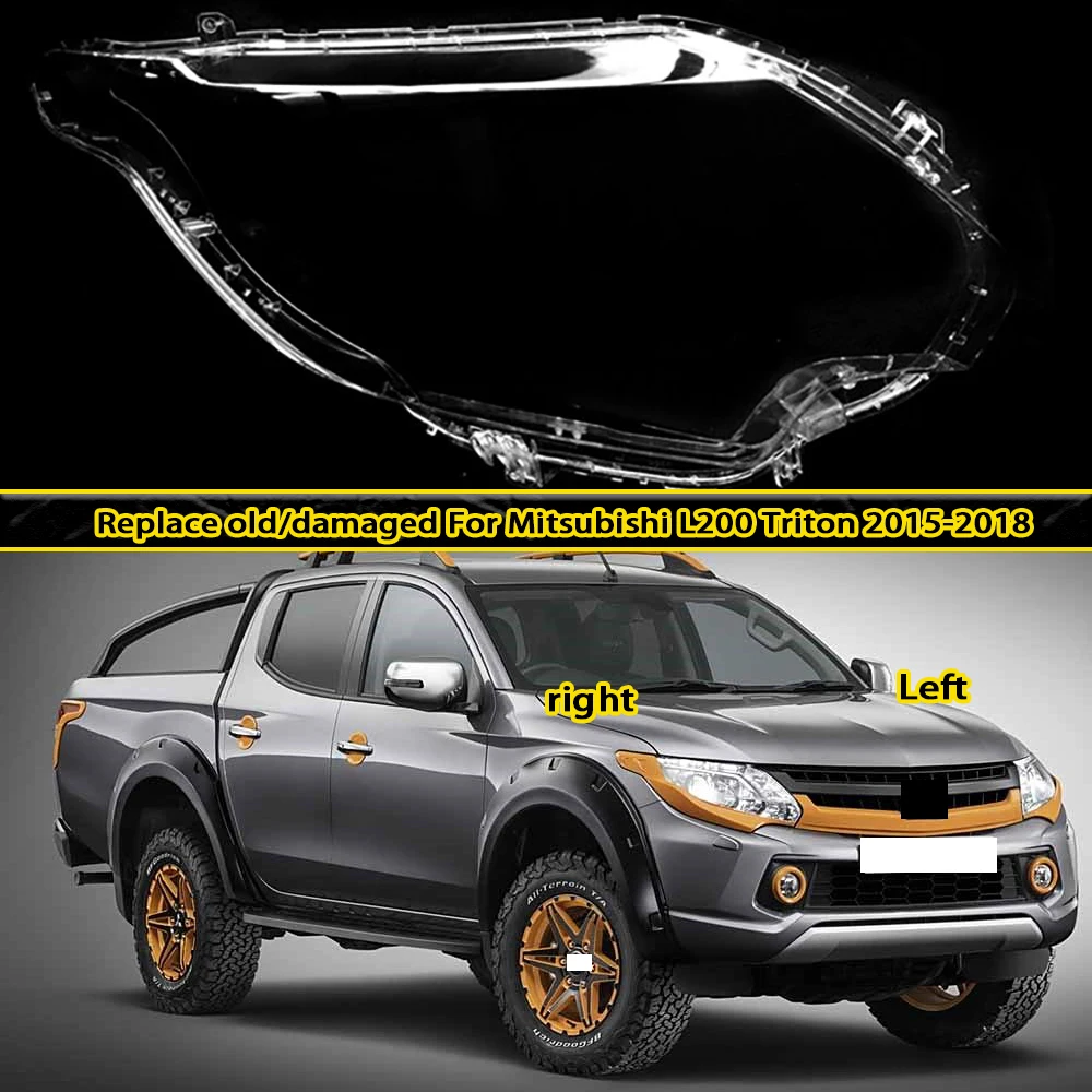 

Headlight Shell Lampshade Lens Lamp Shade Replacement For Mitsubishi L200 Triton 2015-2018 Headlamps Transparent Cover