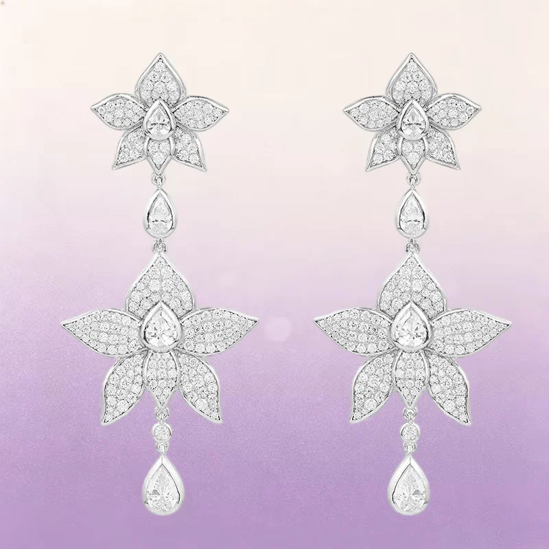 ZPFF S925 Sterling Silver Flower Series Leaf Petal Shape Ring Earrings Bracelet Necklace Women's Exquisite Romantic Jewelry Gif - view 5
