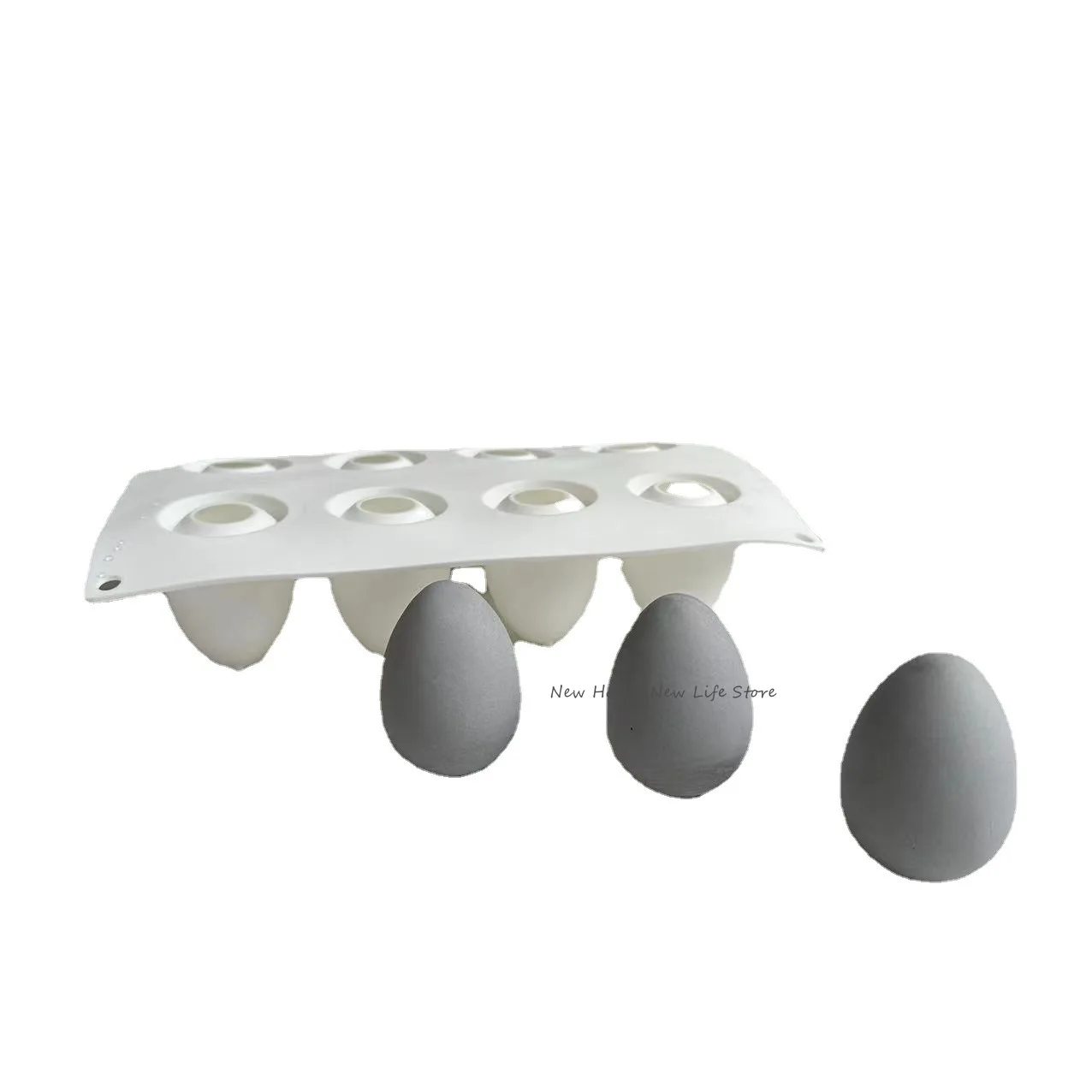 3D Egg Candle Silicone Mold DIY Mousse Chocolate Cake Craft Baking Tool Easter Simulation Egg Resin Plaster Mold Home Decor