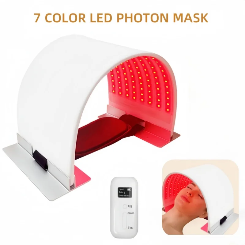 Masque photonique LED 7 couleurs, Rechargeable par USB, thérapie par la lumière Anti-acné et rides pour le raffermissement de la peau, masque hydratant pour le visage SPA