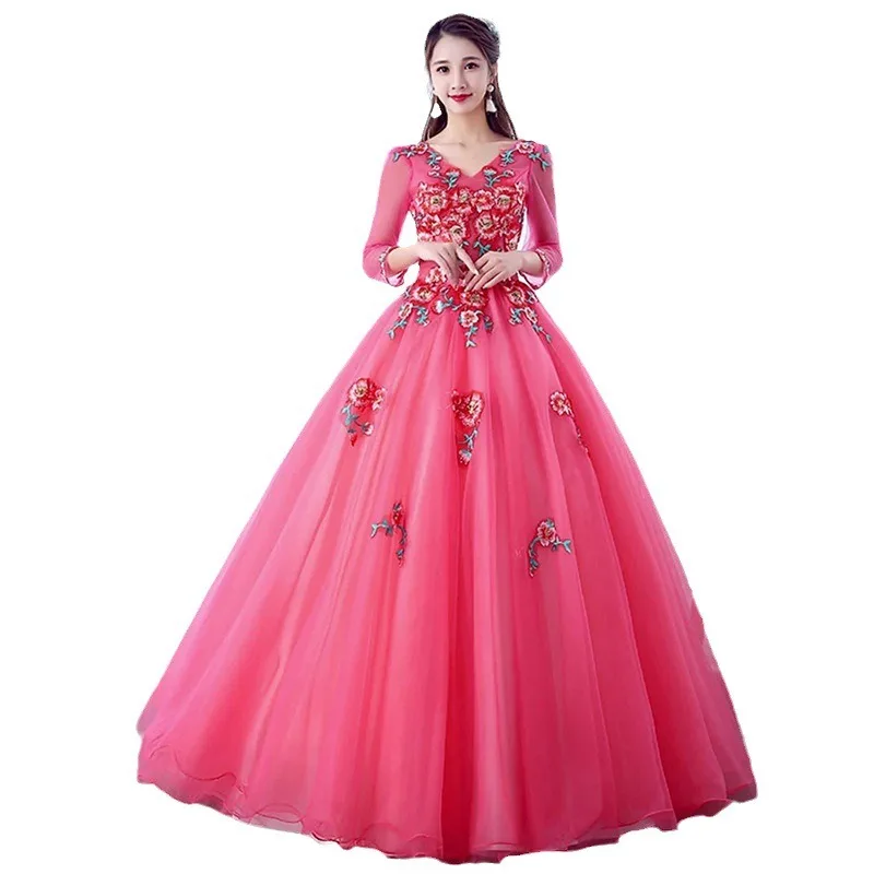 2025 feminino novo verão sexy com decote em v bordado grande pingente vestido de noite moda emagrecimento manga longa vestido de malha