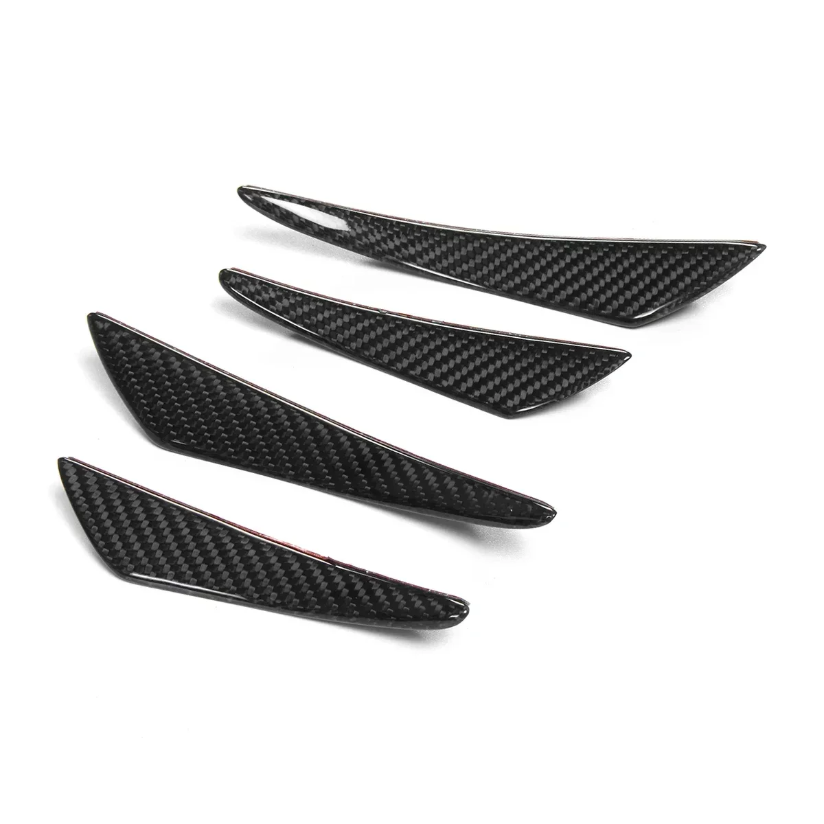 4PCS Real Carbon Fiber Car Side Fins Canards Spoiler Canard Stickers For BMW E90 E91 E92 E93  G20 G28 G30 E80 E81 E82 Body Kit