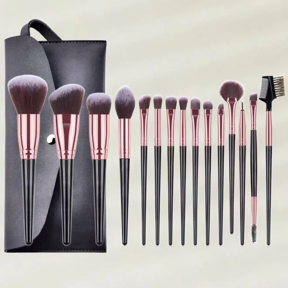 Professional Makeup Brush Collection Champagne Gold Synthetic Bristles Cosmetic Beauty Tools For Powder Blush Eyeshadow