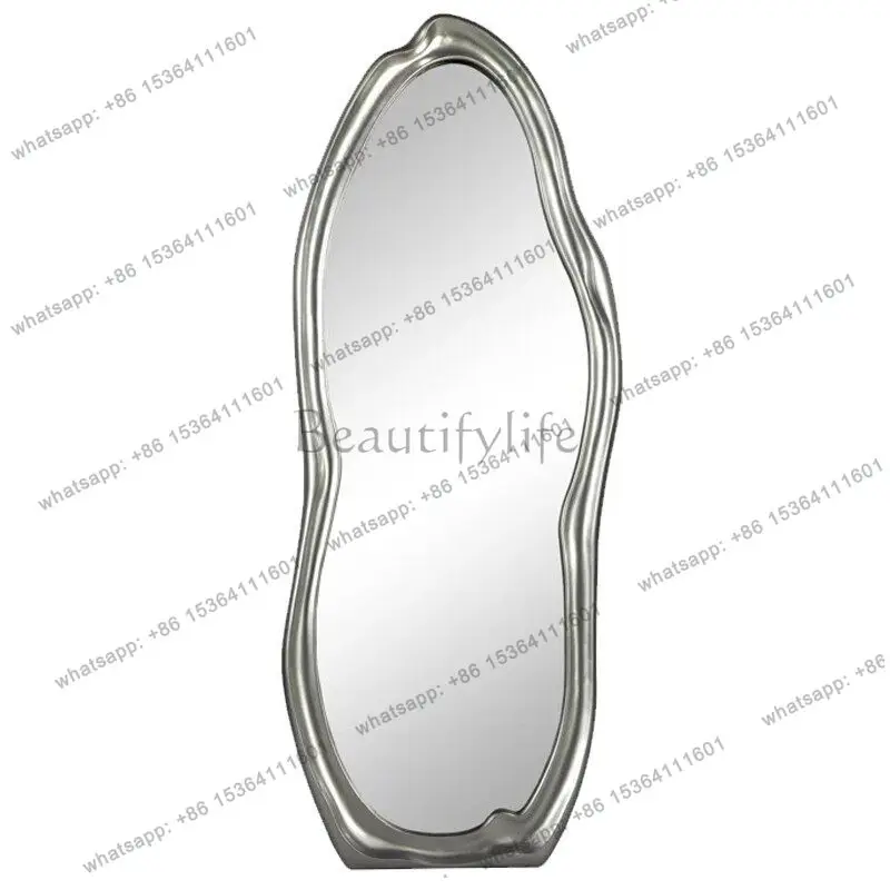 Floor-to-ceiling irregular full-length mirror French home dressing wall fitting mirror bedroom modern
