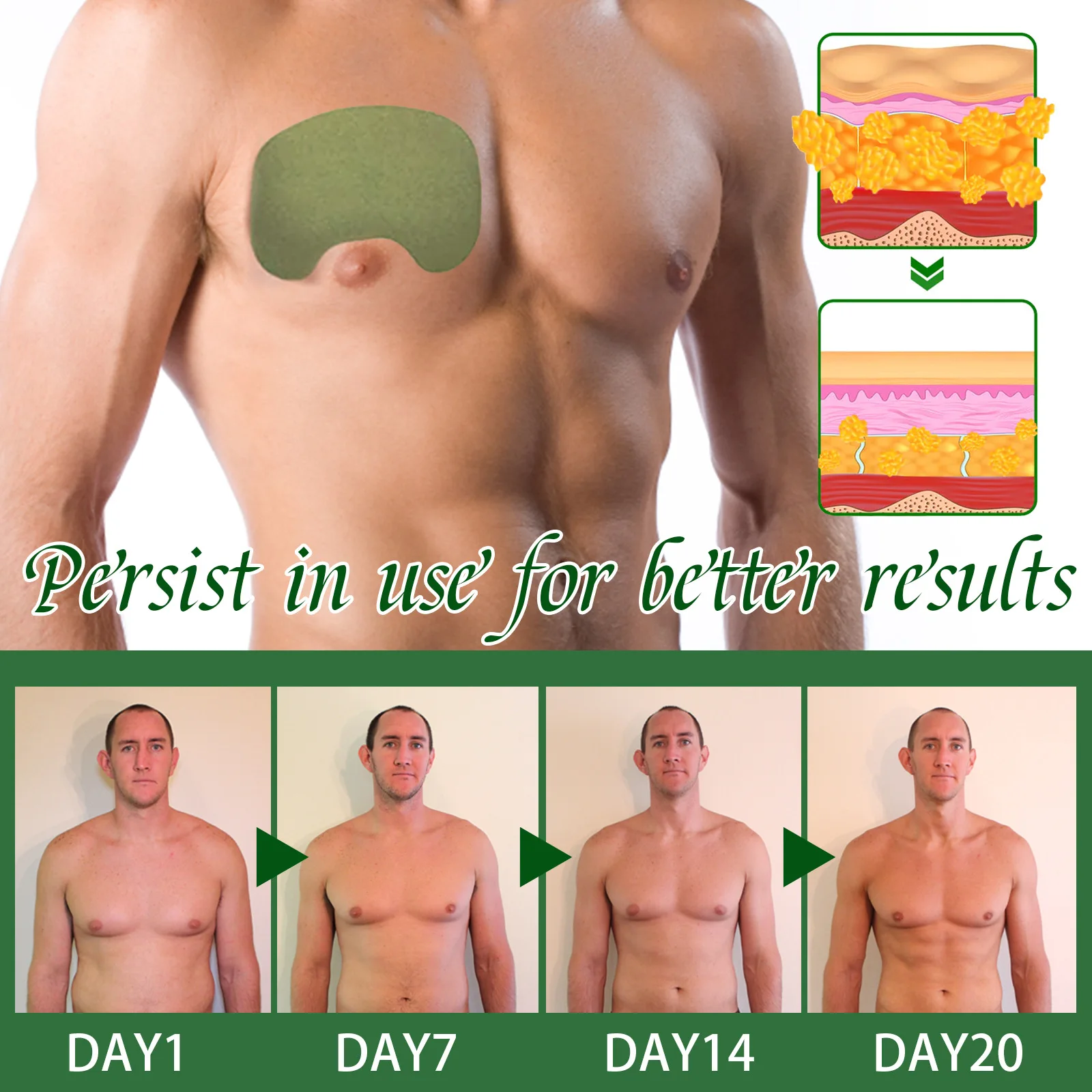 Man Breast Firm Patch Anti Cellulite Shrink Chest Fat Burning Strengthen Muscles Body Shaping Fitness 12pcs Boxed Для Похудения