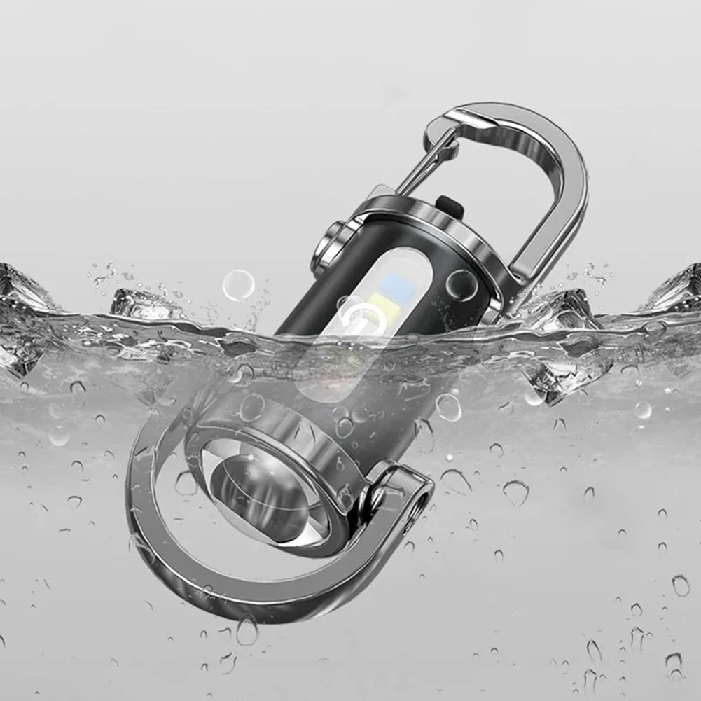 COB LED المفاتيح مصباح يدوي متعدد الوظائف المحمولة المفاتيح الشعلة خفيفة التخييم مصباح يدوي للتخييم التنزه