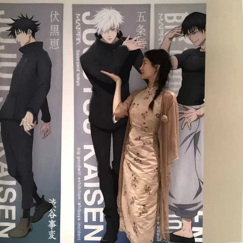 Jujutsu Kaisen Vertical Tapestry, Gojo/Fushiguro/Touji Anime Wall Hanging, Long Backdrop for Bedroom, Otaku Room Decor & Gift