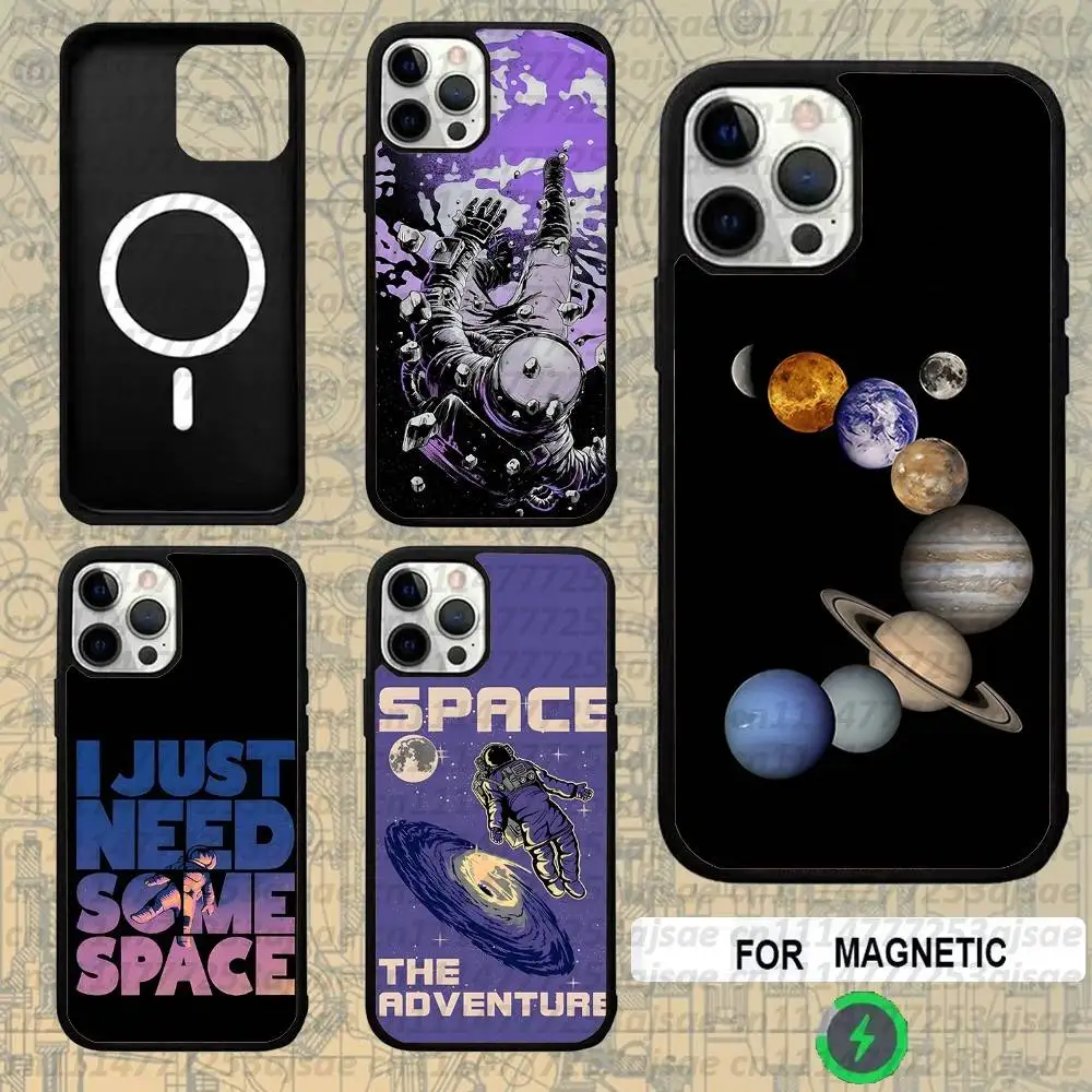 Space Planet Stars Moon For Magsafe Wireless Charger Case For iPhone 18,15,16,17,13,14,11,12,Pro,Max,Plus,E,Air,Mini Cover
