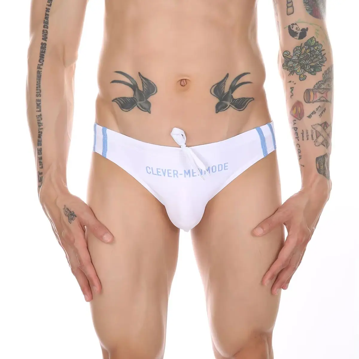 Men Swimming Briefs Swimwear Drawstring Swimsuits Beachwear Sexy Low-rise Bikini Swim Trunks Quick-Dry Swimsuits Bathing Shorts