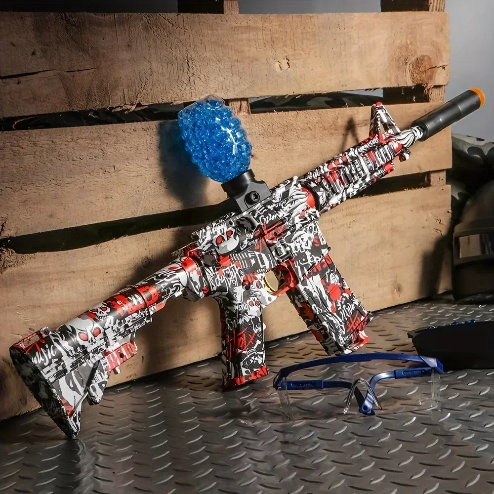 M416 전기 물 폭탄 충격파 총 정장 분리형 고정밀 슈팅 장난감 총 완벽한 야외 장난감 선물 휴일 생일