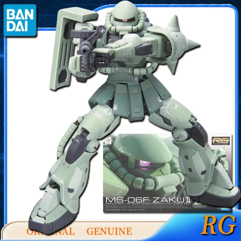 Bandai Original Genuine RG GUNDAM MS-06F ZAKU2 Anime Action Figures Toys for Boys Girls Kids Gift Collectible Model Ornaments