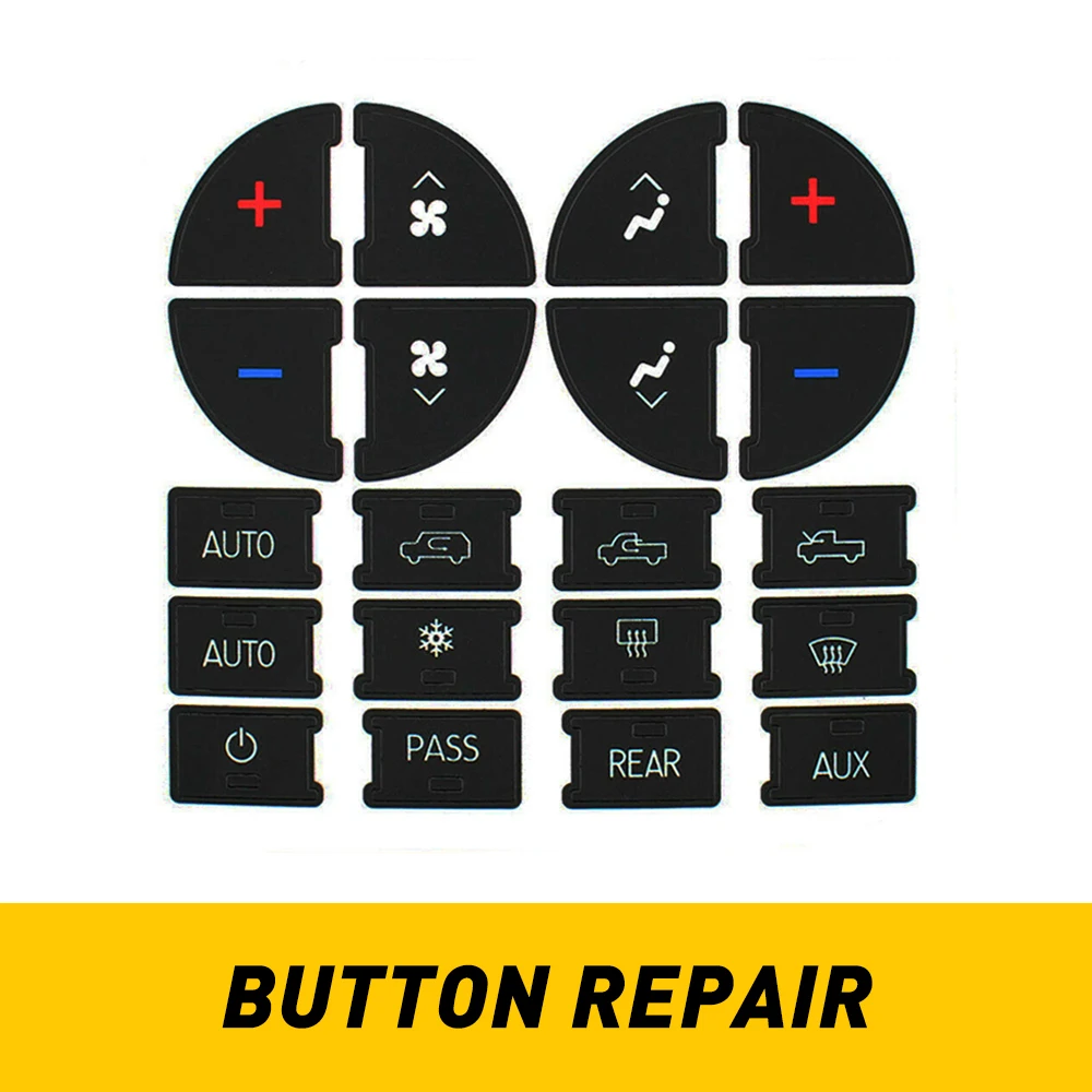 Car Button Repair Sticker AC Dash Button Repair Kit PVC Stickers Dash Board Decal For Chevrolet Avalanche Silverado Suburban