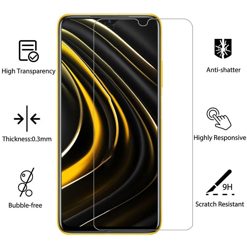 حافظة هاتف لهاتف شاومي بوكو m3 من الزجاج المقسى على pocom3 m 3 3m 4g 5g غطاء خلفي 360 واقي xiomi xaomi poc pco m3