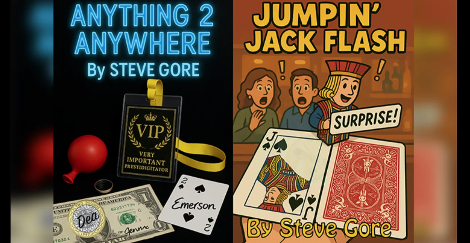 

Anything 2 Anywhere/Jumpin’ Jack Flash by Steve Gore - Magic tricks (Instant Download)