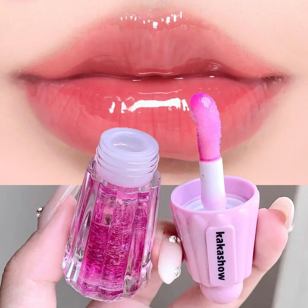 Olejek do ust powiększający objętość, nawilżający błyszczyk do ust o efekcie szkła, nieklejący się, nawilża, duży aplikator, tint do ust, powiększający usta, naturalny primer do pielęgnacji ust, podkład pod makijaż.