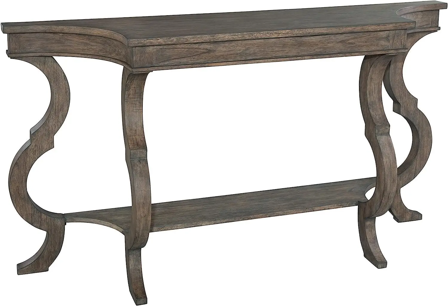 Lincoln Park Shaped Legs Sofa Table – Lincoln Park Finish, Select Solids & Veneers, Lower Shelf, Living Room Entryway Furniture