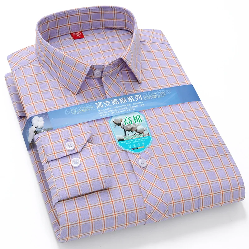 

Новый дизайн, клетчатые рубашки для мужчин, с длинным рукавом, осень-весна, роскошные свободные рубашки в полоску с принтом, несколько деловых рубашек на одной кармане