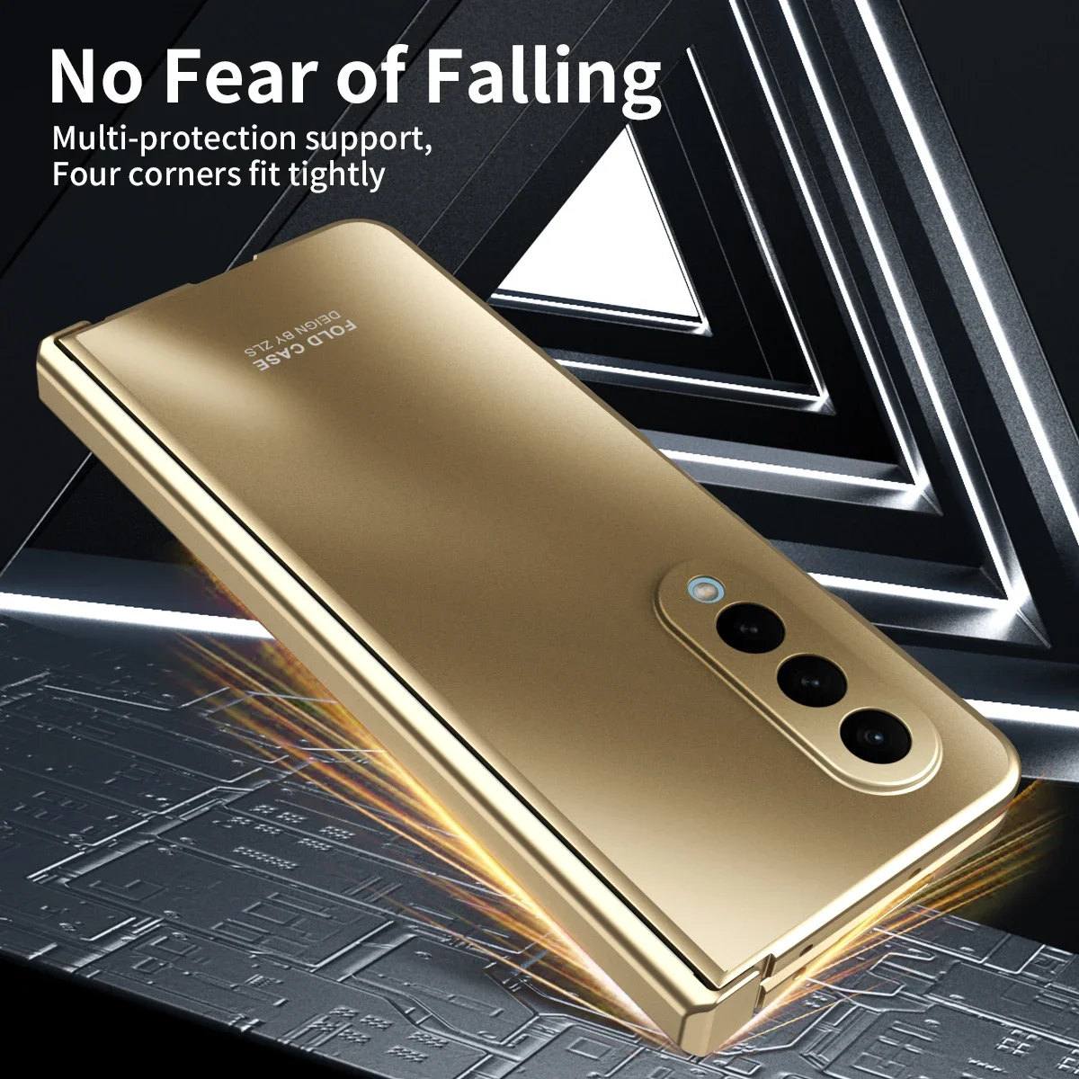 Plating Fashion Full Cover Case for Samsung Galaxy Z Fold 4 3 Fold4 Fold3 Fold5 Fold 5 5G Tempered Glass Film