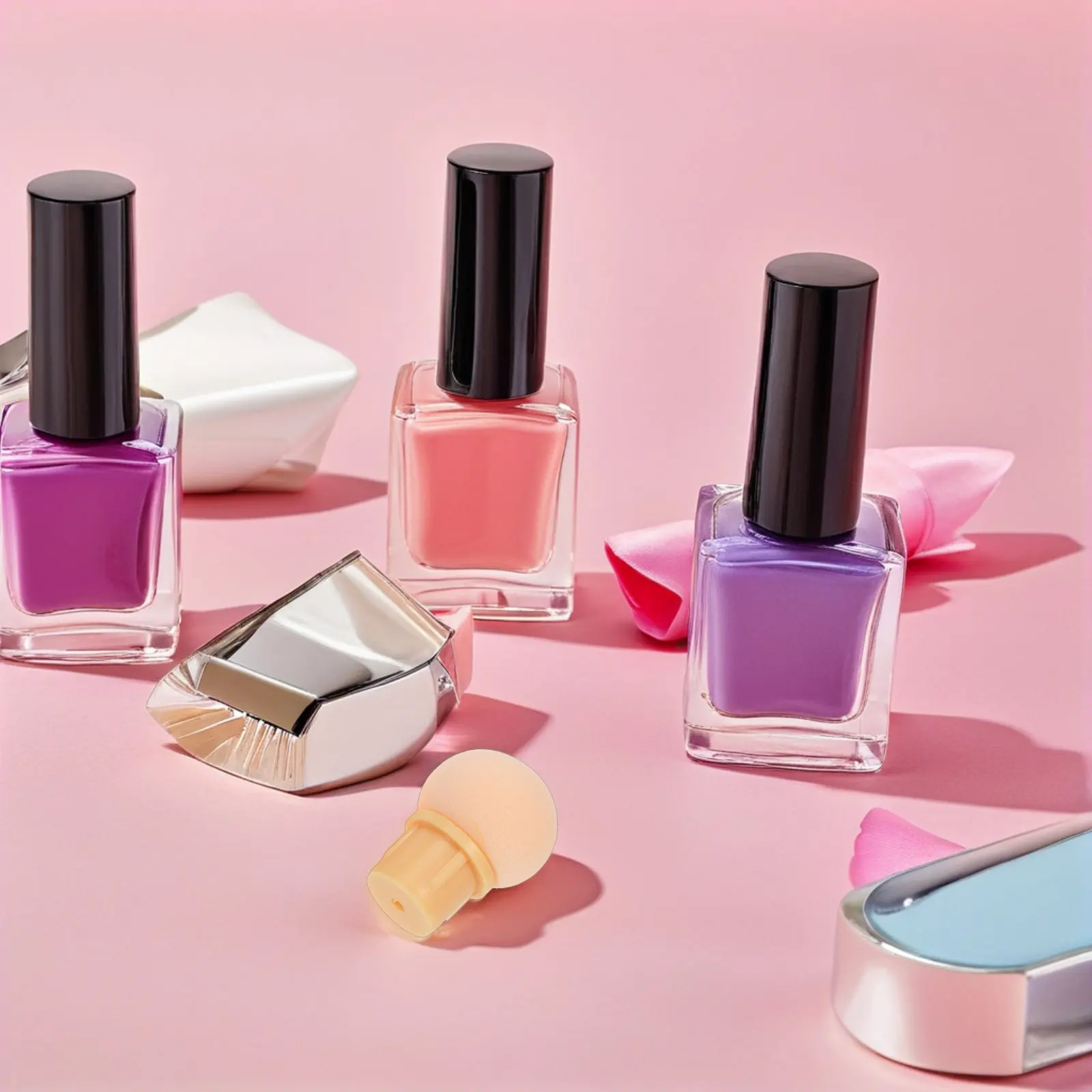 

50Pcs Nail Art Sponge Heads Reusable Soft Blending Tips DIY Gradient Manicure Tools Ombre Nail Pen Replacement Accessories