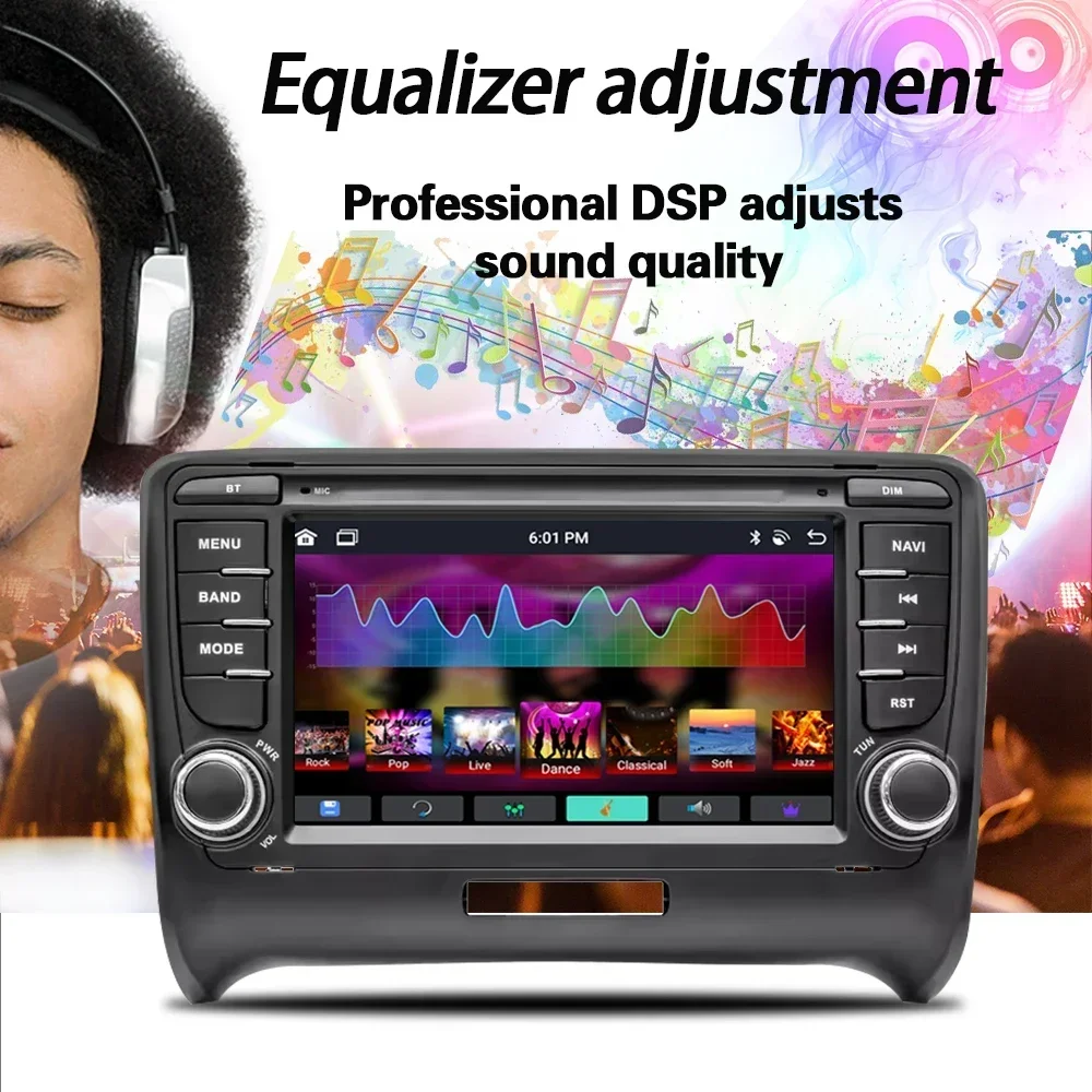 Android 13 7inch 2din Portable 1024*600 Touch Screen Wifi Car Multimedia For Audi Tt 2006-2012 Android Radio Player