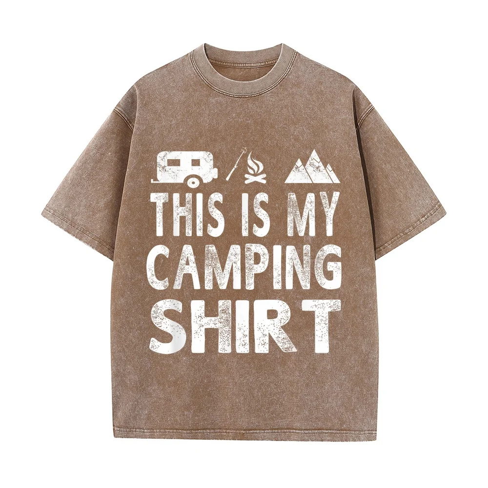 This Is My Camping Funny Camper Gift T-Shirt 기능성 Japanese Style High Quality 100 Cotton Summer Top Men Shirt Humor Casual Tee