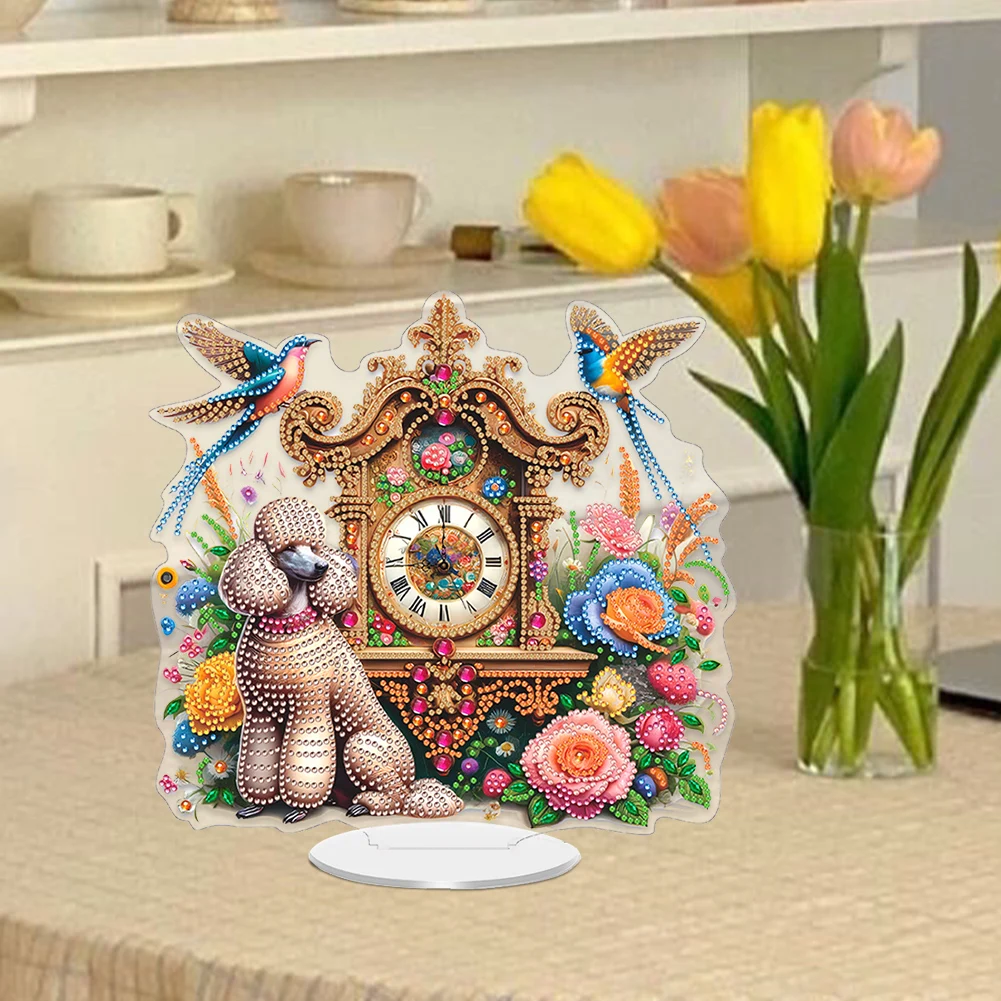 Creative 5D Diamond Painting Clock Art Craft for Home Wall Decor DIY Kit with Unique Shaped Crystals - view 4