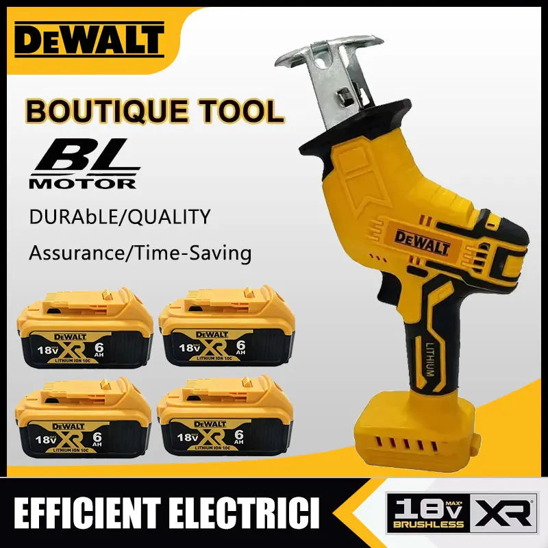 Sierra Recíproca Eléctrica Inalámbrica Dewalt de 2800 RPM, Sierra Eléctrica sin Escobillas de 20V, Sierra Multifuncional para Cortar Metal, Madera y Tuberías
