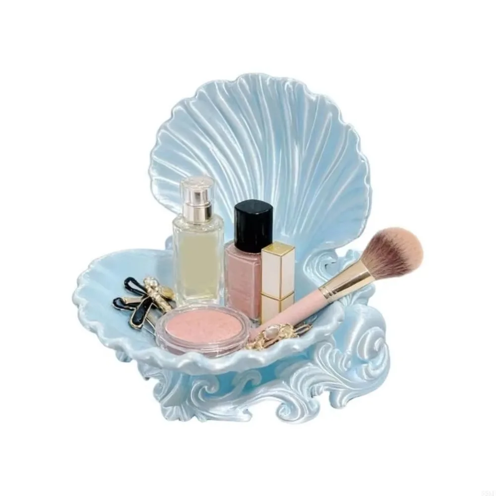 3D Printed Shell Jewelry Tray Pearlescent Three-dimensional Carving Jewelry Holder Ocean Wave Base Ornament