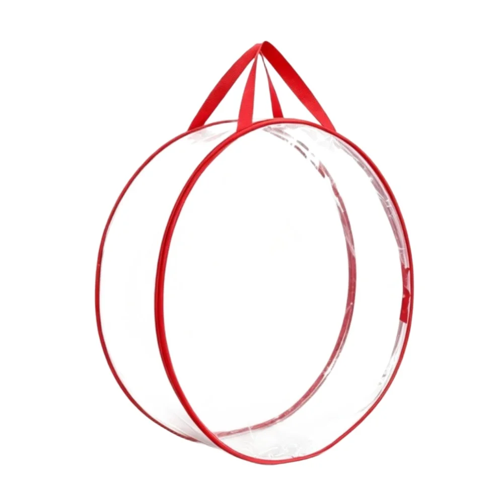 PVC Transparent Storage Solution for Wreaths with Zipper Lock System and Portable Handle for Home Workshop or Storage Room Use