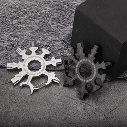Multifunctional Snowflake Wrench Tool Popular portable Stainless Steel Creative Outdoor bicycle repair tool Open a bottle Gift