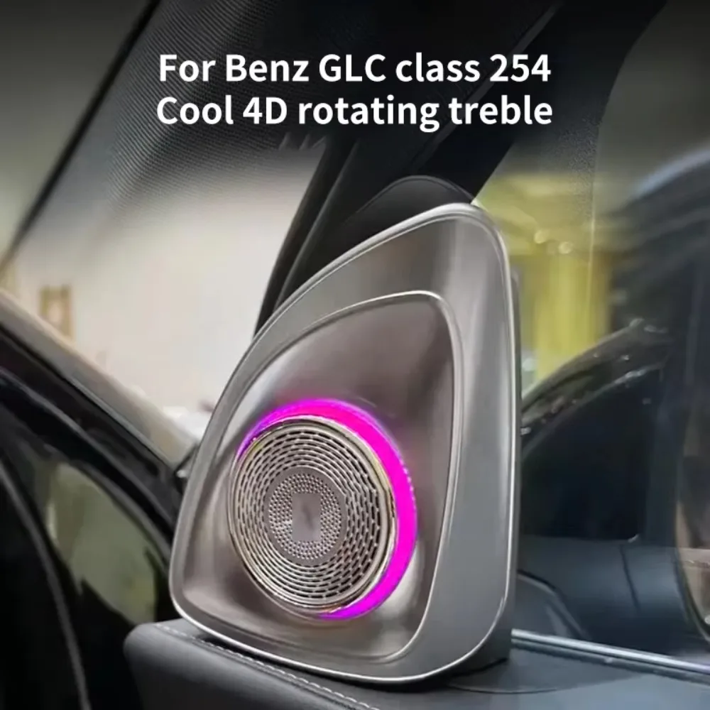 A-pillar 4D Rotating Tweeter Front Door Swivel Tweeter Ambient Light For Mercedes Benz A/B/C/E/G/S/CLA/GLA/GLB/GLC/GLE/GLS-class