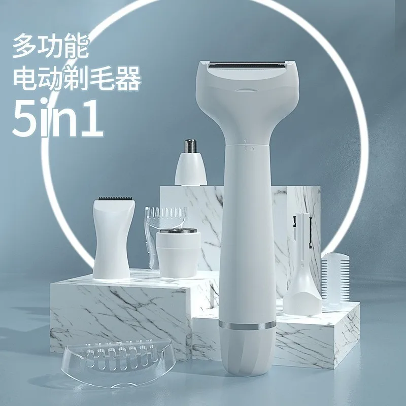 5 In 1 Electric Women Shaver, Multifunctional Portable Hair Remover, Ladies Body Hair Trimmer for Armpit and Body Use