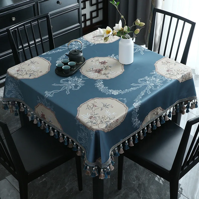 

2024 Tablecloth with a light luxury feel, square eight Immortals square table, household dining table cloth