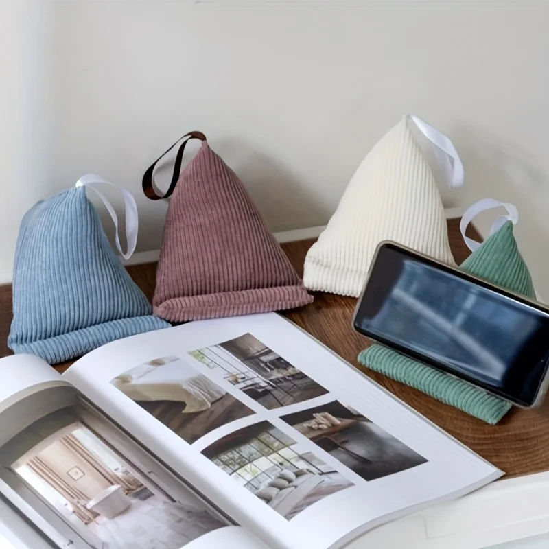 1pc suporte de telefone travesseiro, cor sólida criativo mini suporte de almofada de escritório para smartphone-organizador de mesa, travesseiro compacto, base antiderrapante