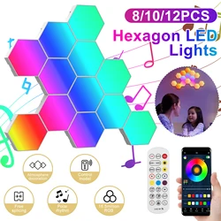 8/10/12 LED Hexagon Light RGB Hexagon Light Indoor Wall Light APP Remote Control Night Light Game Room Bedroom Decoration