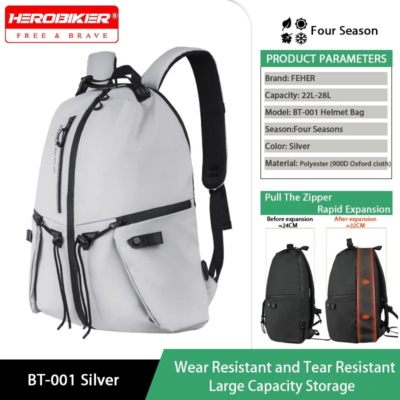 

Large Capacity Motorcycle Bag Multifunctional Motorcycle Helmet Bag Waterproof Motorcycle Backpack Reflective Bicycle Travel Bag