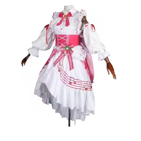 CyMikuu SNOW Strawberry MIKU Cosplay Costume Wig Anime Women Lovely Lolita Dress Game 15th Anniversary Halloween Party Dress