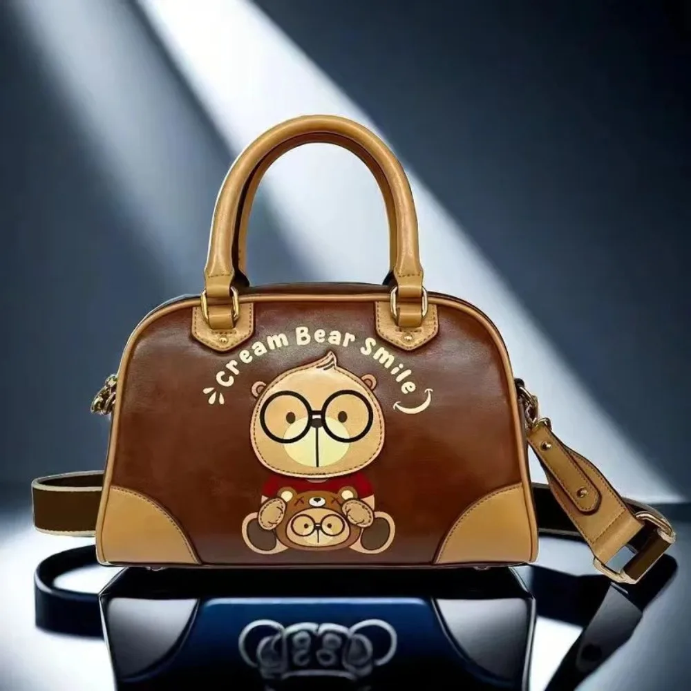 

CREAM BEAR Small Women's Handbag NewTrendy Casual Fashion High-quality Leather Single Shoulder Bag Crossbody Bags Hot Sale