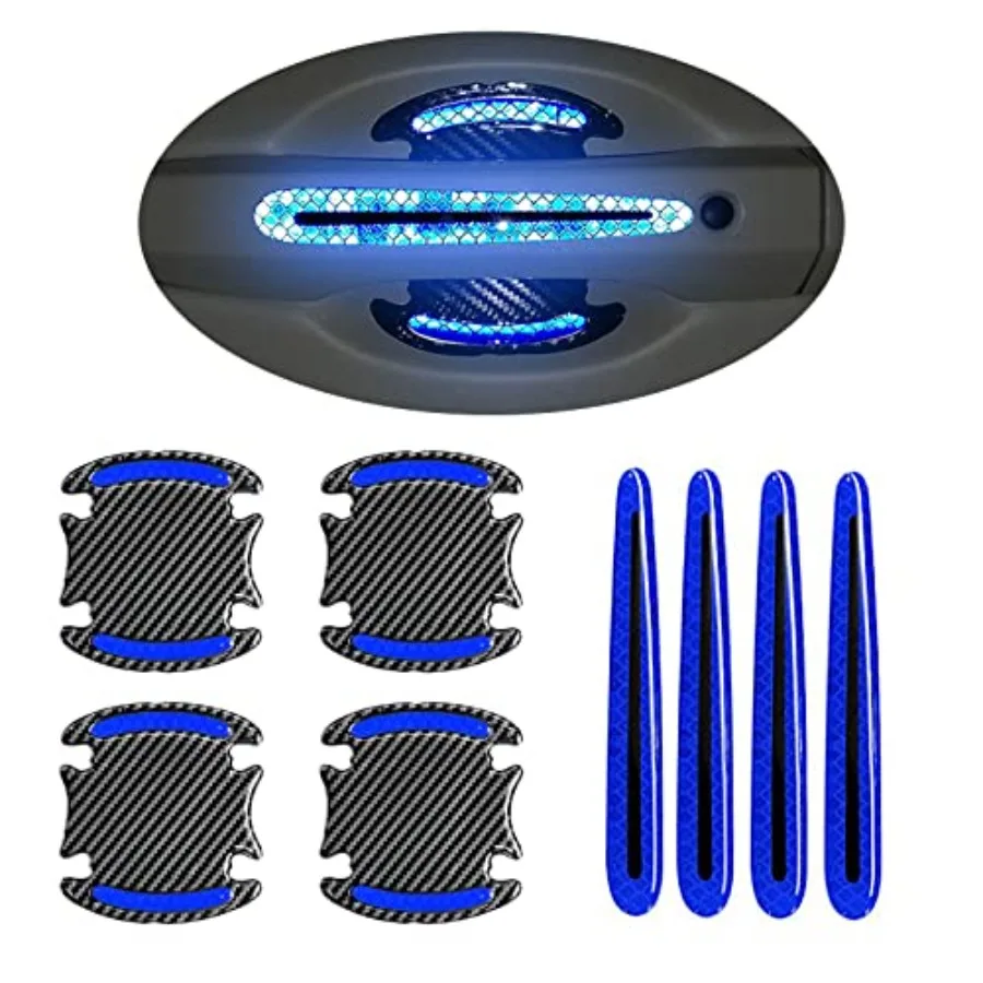 

Car Door Handle Protector Reflective Sticker Universal Auto Carbon Fiber Door Handle Anti Scratch Cover Guard 8PCS