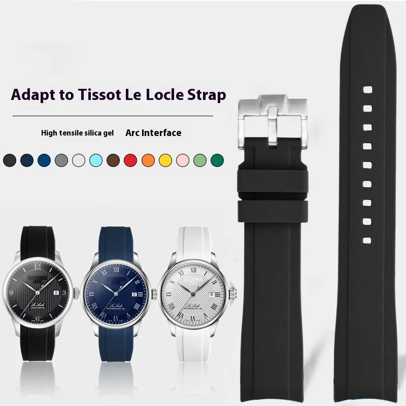 Curved End Silicone Strap 18/19/20/21/22mm Men Women Universal Butterfly Buckle Replace Watch Band Bracelet for Tissot Le Locle